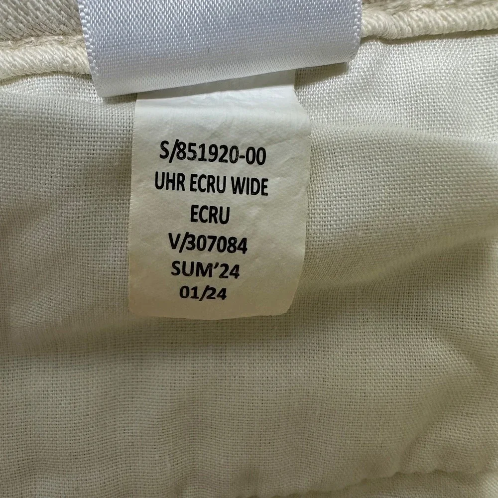 Banana‎ Republic Ultra High Rise Wide Leg Trouser Pants Ecru Size 29 Womens